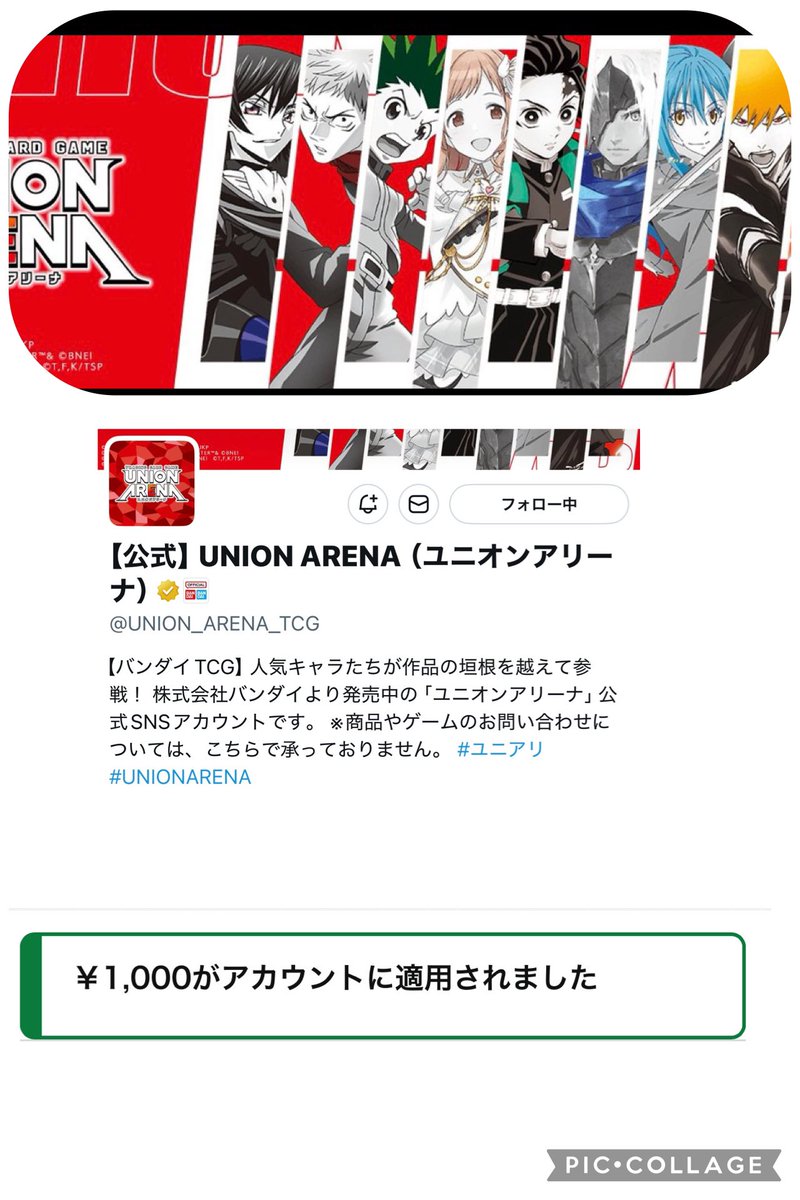 chii7jp7's tweet image. 【公式】UNION ARENA （ユニオンアリー
ナ）様@UNION_ARENA_TCG 

Amazonギフト券当選しました

人気キャラクターが集まる作品
ワクワクします♪

ありがとうございました😊

#スイ当選報告