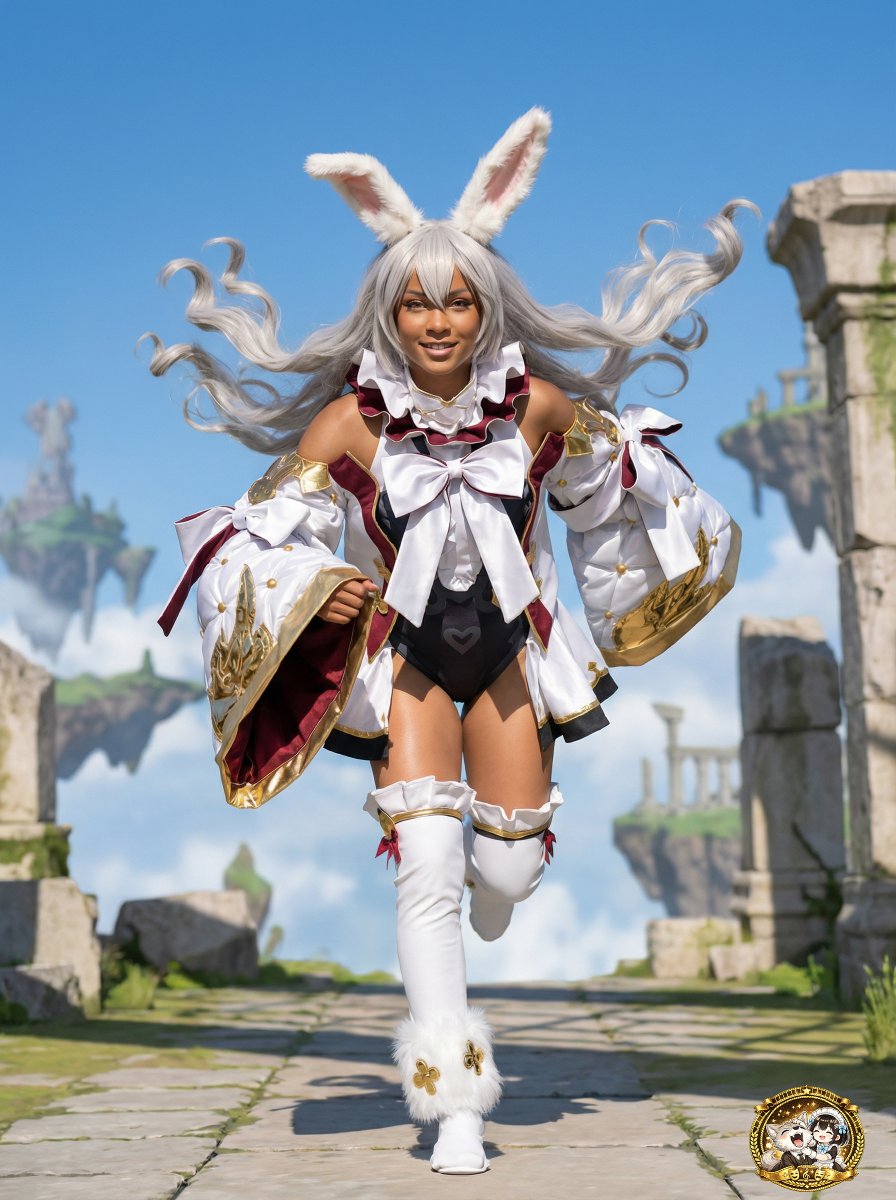 neolargeX's tweet photo. 最初に完成写真を見たとき、
「これ、ちゃんと動けそうだな」と思えたのが印象的でした。

ボリュームはあるけど、重く見えない。
可愛いけど、甘くなりすぎない。
マコラの衣装って、意外とそのバランスが難しい。

生成AIでの着用イメージと、
実物の仕立て。
その間にある“ズレ”も含めて、衣装制作のリアルです。

#グランブルーファンタジー #マコラ #衣装制作