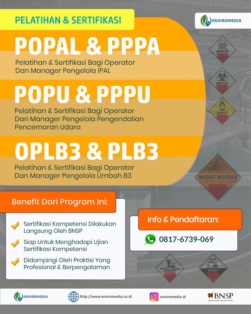 KonsultanDokum1's tweet photo. Komunikatif Responsif, CALL 0817-6739-069, PELATIHAN OPLB3 DAN PPPU NASIONAL

Website: https://t.co/WcEDUZXe0e
IG: https://t.co/pT5Y1ZvOR3
Fast Respon:
Hubungi: 0817-6739-069 atau
Klik https://t.co/DQs4ZwI910

#Limbahindustrifashiondantekstil #Trainingdansertifikasibnsp #Pertek https://t.co/4NZaBYGUcS