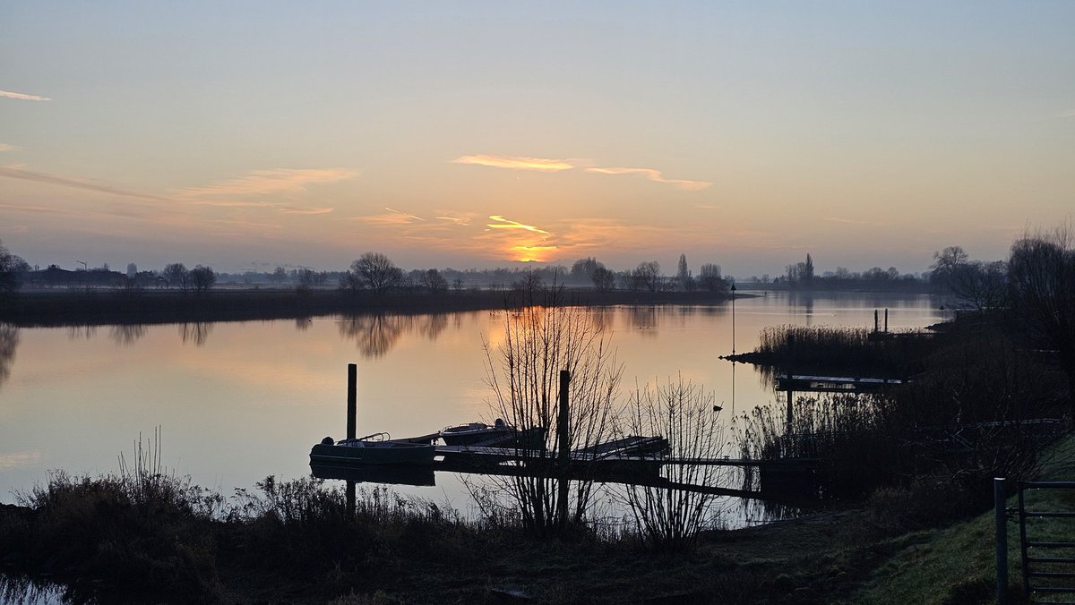 Motormiss's tweet image. Wat een heerlijke start van de dag. Met een grote boom in een kleine druppel en pastelkleuren aan de horizon waar de zon goud van maakte zodra ze boven kwam 👀📸
#Andel #Altena #afgedamdemaas #zonsopgang