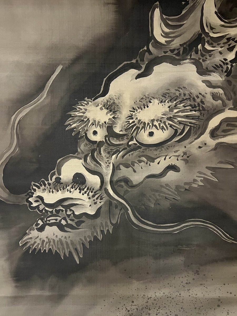 狩野勝川院雅信 : 龍虎図 ・掛軸 ・絹本 ・江戸時代 ・19世紀 Kano