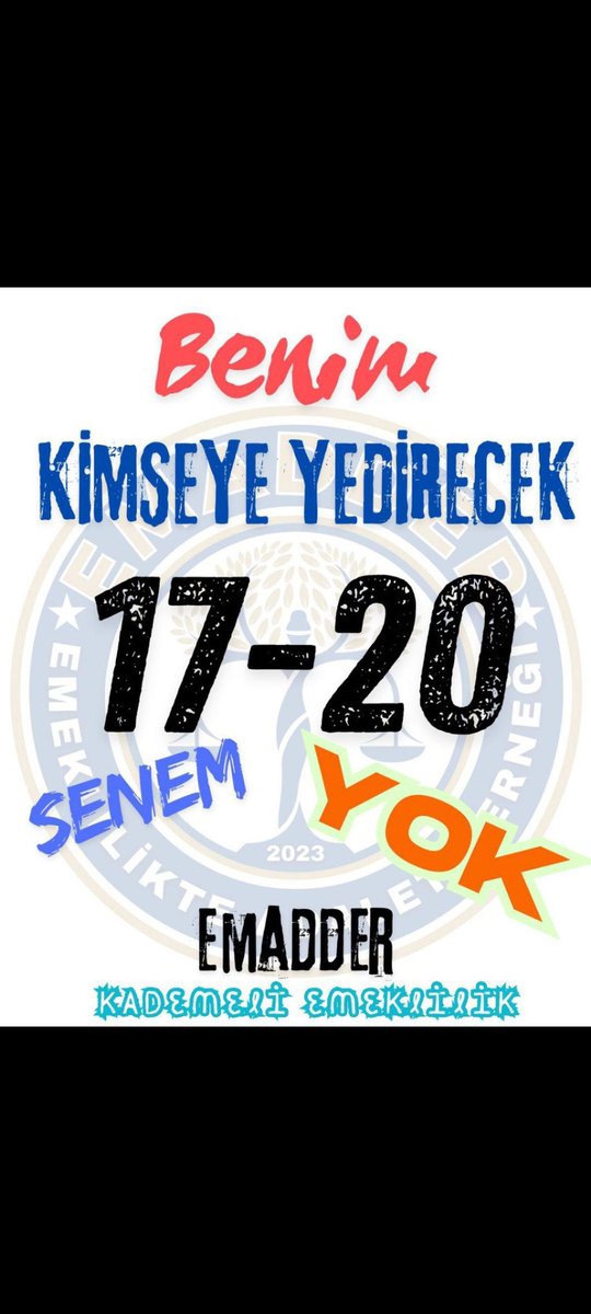 Bir tarih bahane edilerek emeklerimizin alınterimizin yok sayılmasanı asla kabul etmeyeceğiz.‼️

<a href="/EmadDernegi/">EMEKLİLİKTE ADALET DERNEĞİ ⚖️</a> 
#KademeAdanada