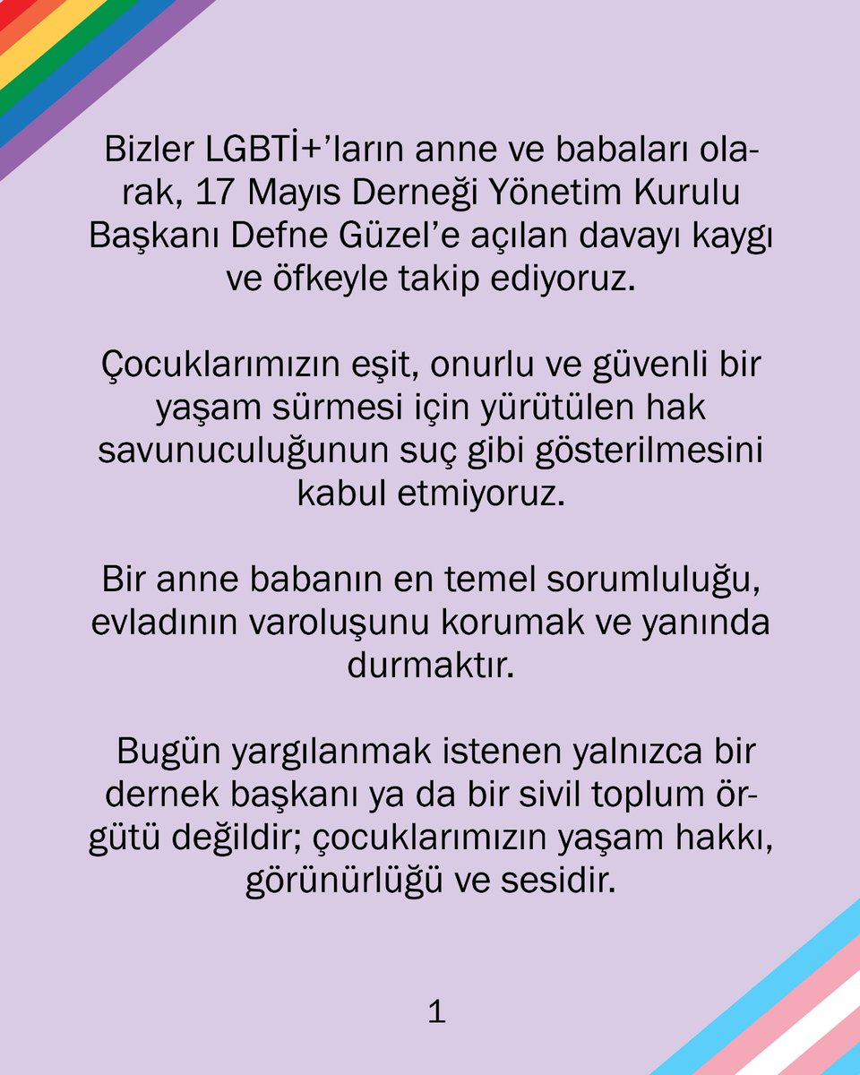Ankara Gökkuşağı Aileleri Derneği (GALADER) tweet media