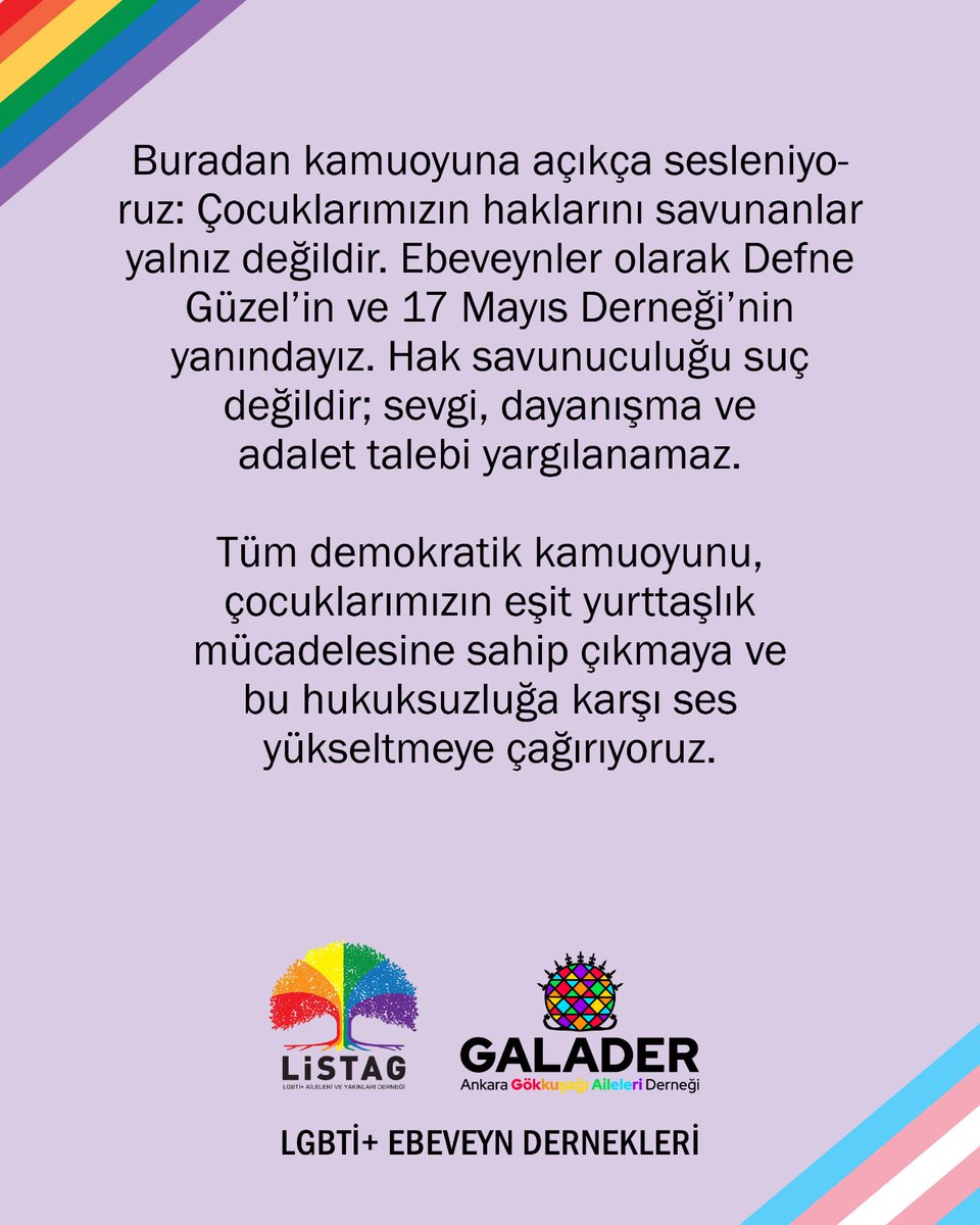 Ankara Gökkuşağı Aileleri Derneği (GALADER) tweet media