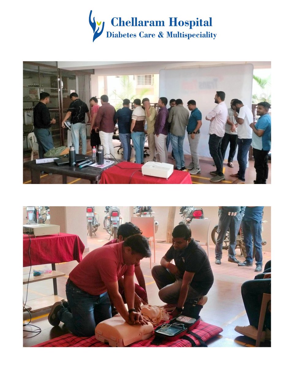 Chellaram_Hosp's tweet photo. Building awareness. Saving lives.
We successfully conducted a CPR training session at Transtech Projects
All attendees were offered complimentary InBody tests at the venue as part of our commitment to preventive health.
#chellaramhospital #cprtraining #lifesavingskill https://t.co/y0Xcs0VYli