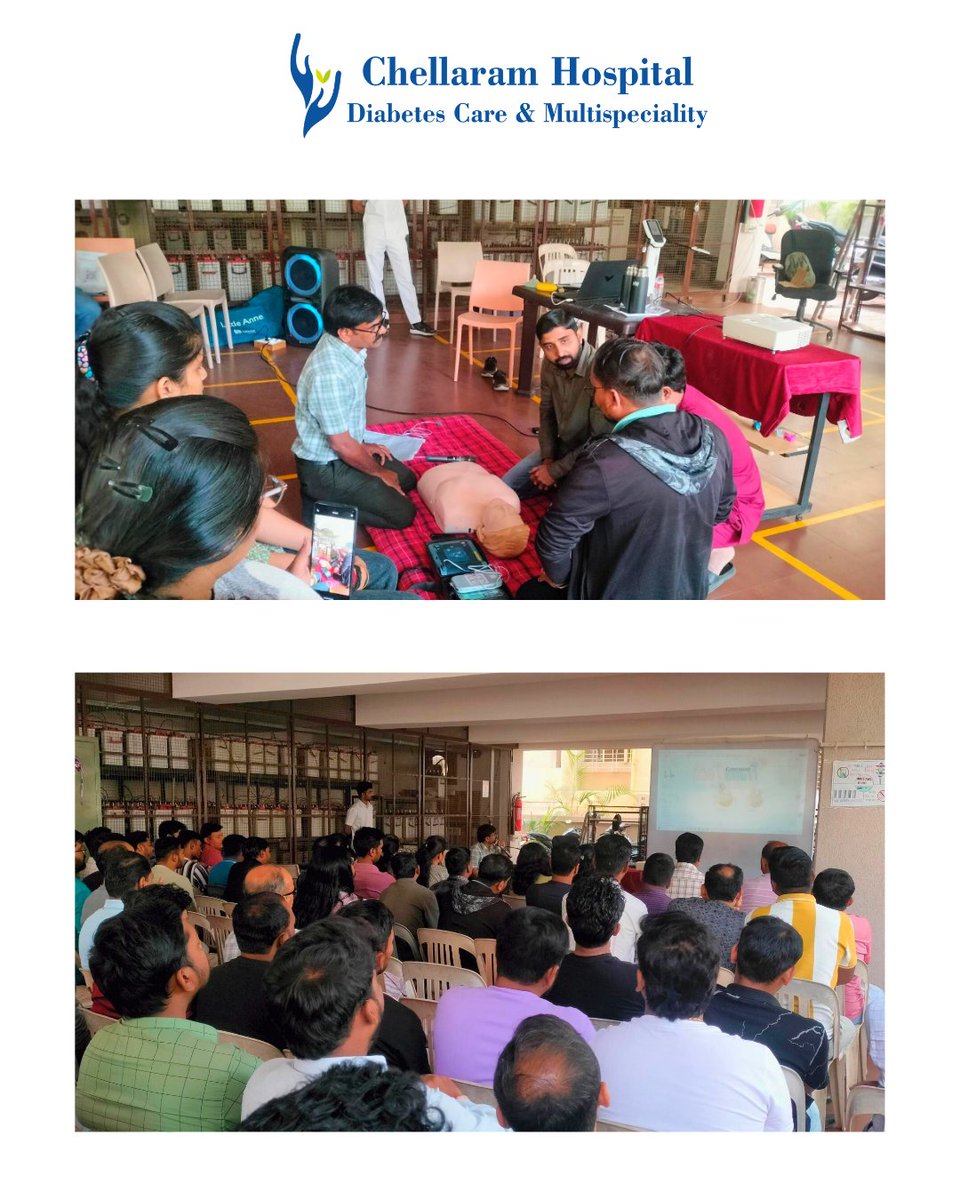 Chellaram_Hosp's tweet photo. Building awareness. Saving lives.
We successfully conducted a CPR training session at Transtech Projects
All attendees were offered complimentary InBody tests at the venue as part of our commitment to preventive health.
#chellaramhospital #cprtraining #lifesavingskill https://t.co/y0Xcs0VYli