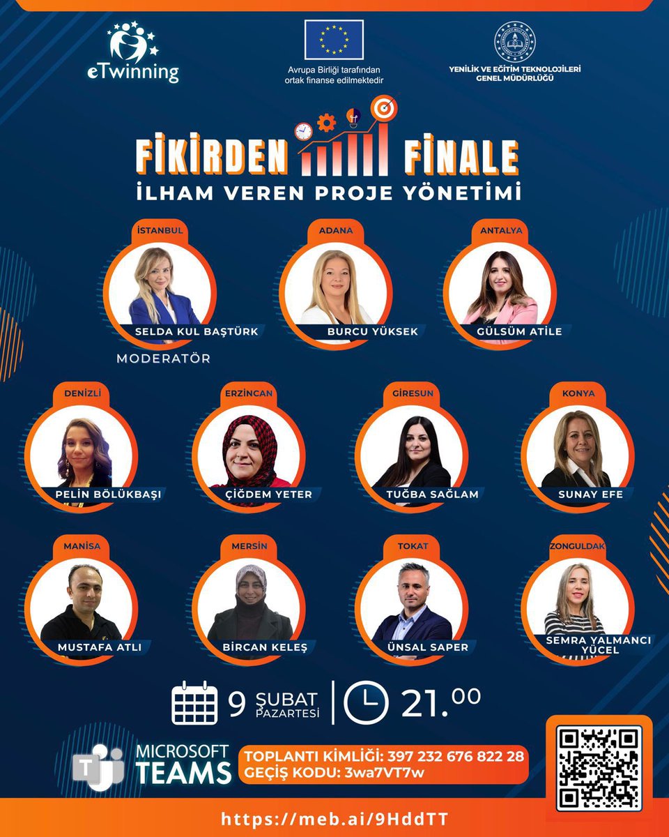 tretwinning's tweet photo. 📣 eTwinning Meslekî Gelişim Çevrim İçi Eğitimleri Devam Ediyor 🎉

📌 Fikirden Finale İlham Veren Proje Yönetimi - 1

📅 9 Şubat Pazartesi
🕘 21.00

🔗 Bağlantı: https://t.co/tAb5YfrT4b
🆔 Toplantı Kimliği: 397 232 676 822 28
🔑 Geçiş Kodu: 3wa7VT7w
💻 Microsoft Teams https://t.co/77OVFP8tqW