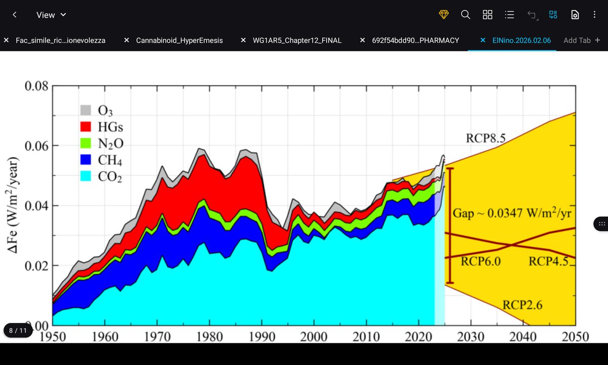 Fe is the #GreenHouseEffect  (global average), RCP8,5 is the IPCC worst case scenario (graph's source is highly reliable)
#EmergenciaEcoClimatica #climatechange #ClimateEmergency