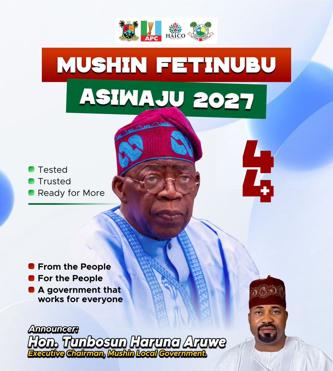 TunbosunAruwe's tweet photo. Master PLANNER

MUSHIN FETINUBU✌🏾

Mr STRATEGY, ASIWAJU 2027💯

#RenewedHopeAgenda #jagabantill2031
#mushinisinsafehand #letsrisetogerther #MrStrategy #MushinFeTinubu 

@PBATMediaCentre 
@officialABAT 
@RemiTinubu 
@jidesanwoolu 
@KashimSM 
@Mr_JAGs https://t.co/KVvnYZNmBW
