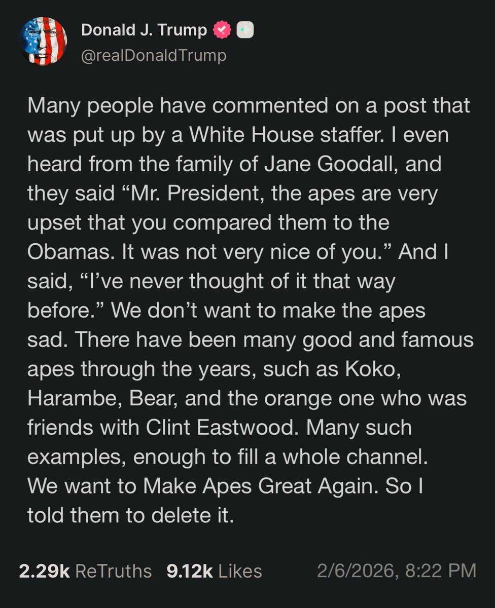 😂😂😂😂
This is an actual post from Truth Social 

Make
Apes
Great
Again 😂