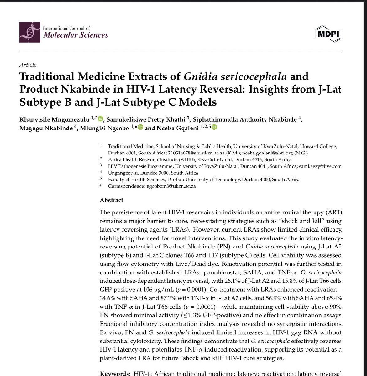 noksy_k's tweet image. Shout out to friend and colleague Khanyisile Mngomezulu she recently published her excellent work on African Traditional Medicine and HIV management. 

Please take time to read and recommend her work. And if you are a researcher in the space  please cite her . 

Link:…