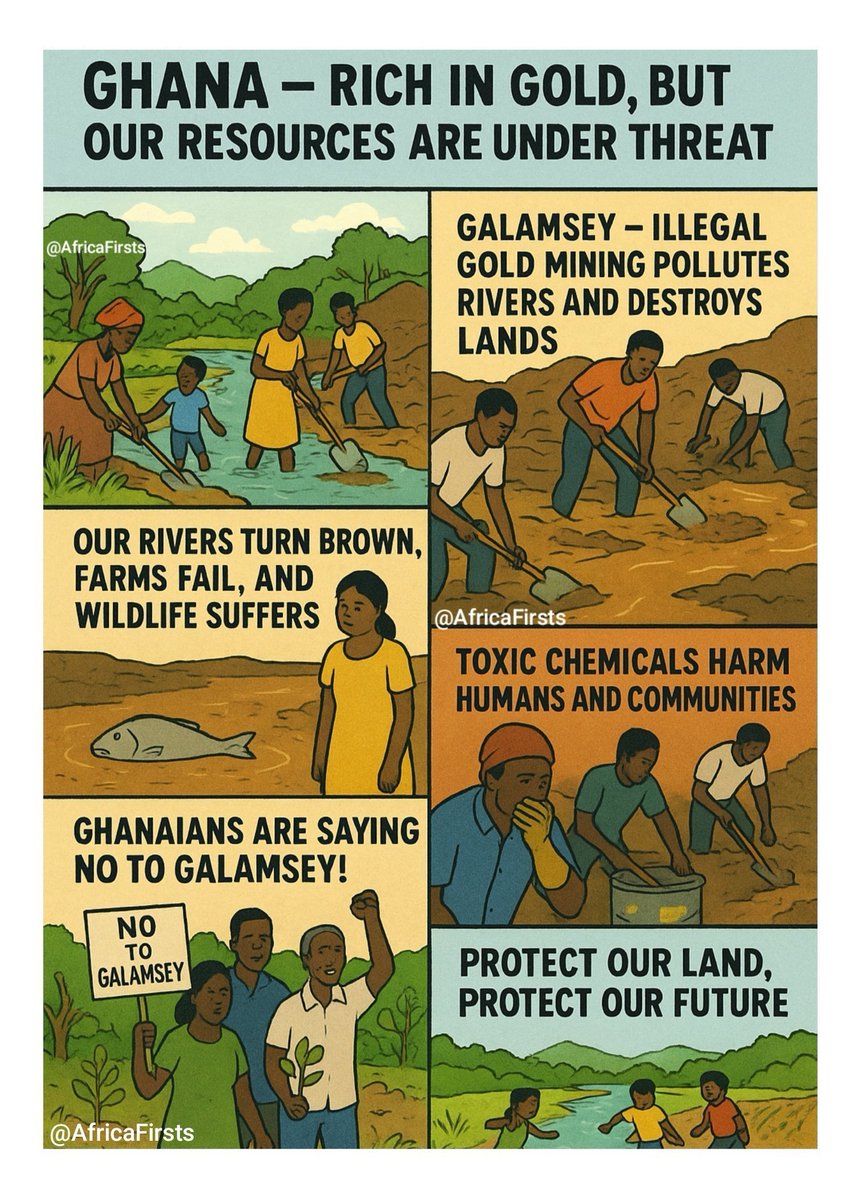 AfricaFirsts's tweet image. Galamsey benefits a few.
The damage is suffered by millions.
Ghanaians are saying NO. 🇬🇭