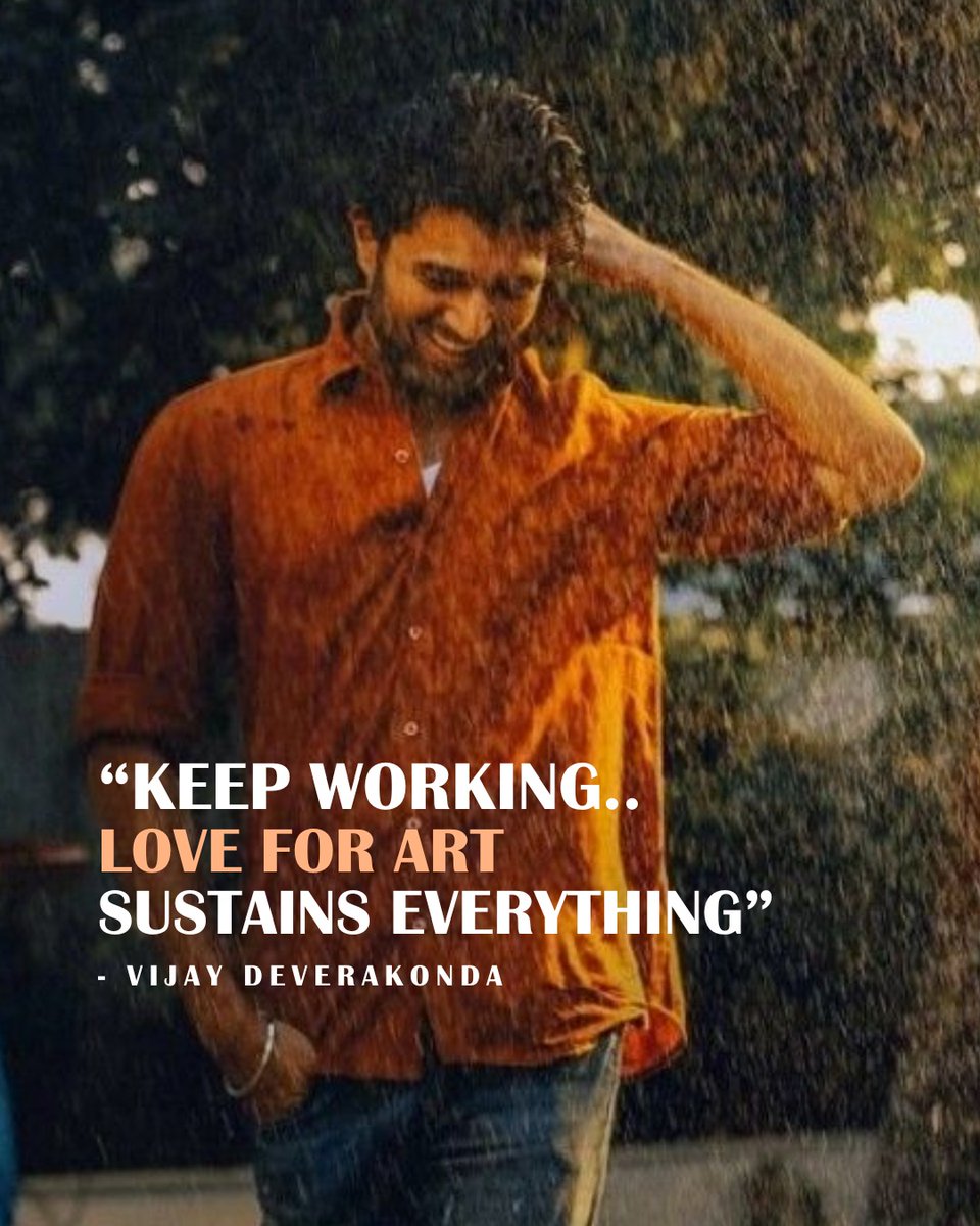 RowdyEmpire3's tweet image. Rain lo VD vibe hits different ❤️
“Keep working.. Love for art sustains everything” #VijayDeverakonda #VDQuotes #LoveForArt #Rowdy