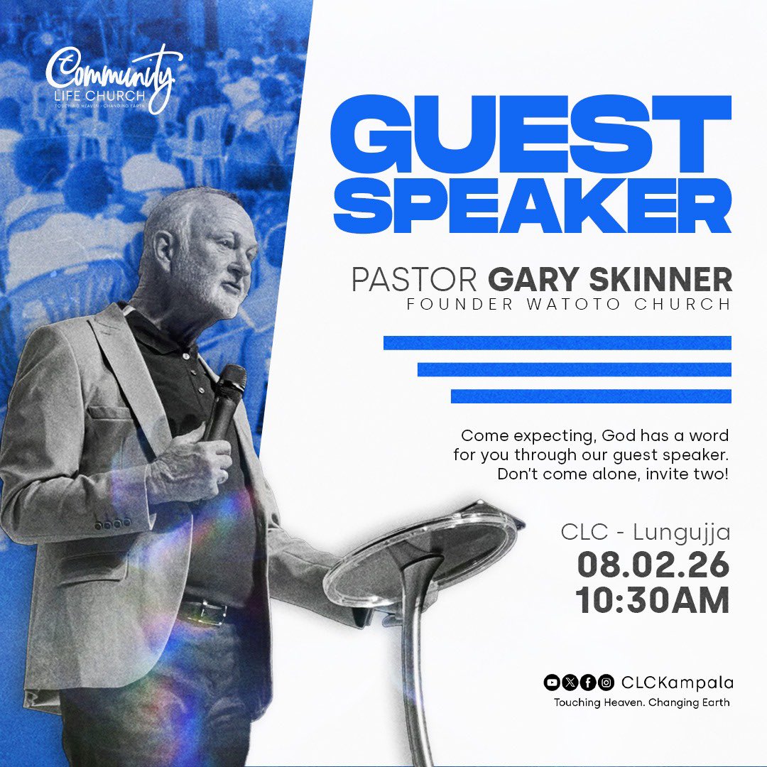 Don’t miss this powerful moment! 

We are honored to host Pastor Gary Skinner, founder of <a href="/watotochurch/">Watoto Church</a>, this Sunday at CLC Lungujja.

Come with an expectant heart and don’t come alone bring two friends with you!

#CLCKampala