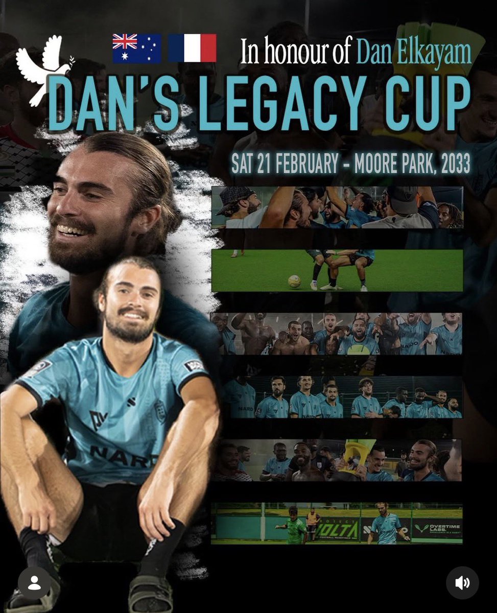 A day of football to honour Dan Elkayam, who was murdered at Bondi Beach on December 14. 

instagram.com/p/DUXM4qMkyWz/…