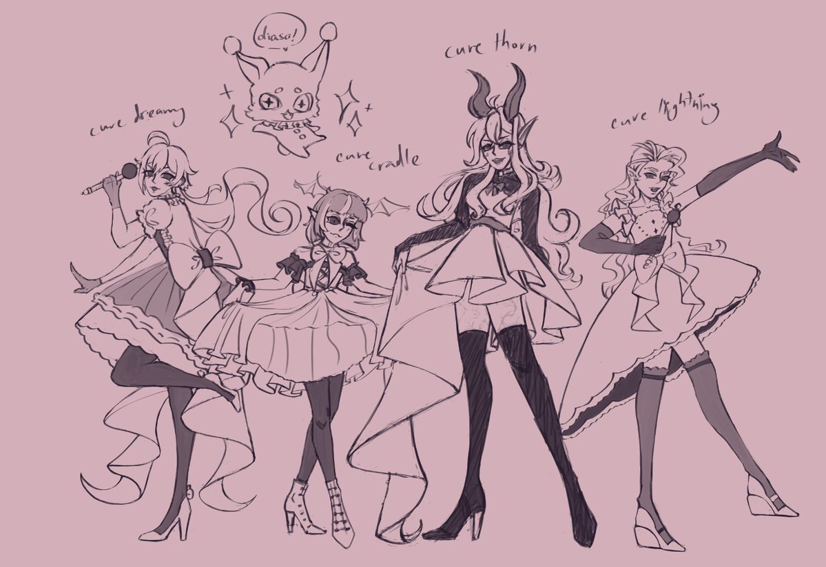 Quick drawing because the idea was so cute!!! I imagined them in precure ✨🪄