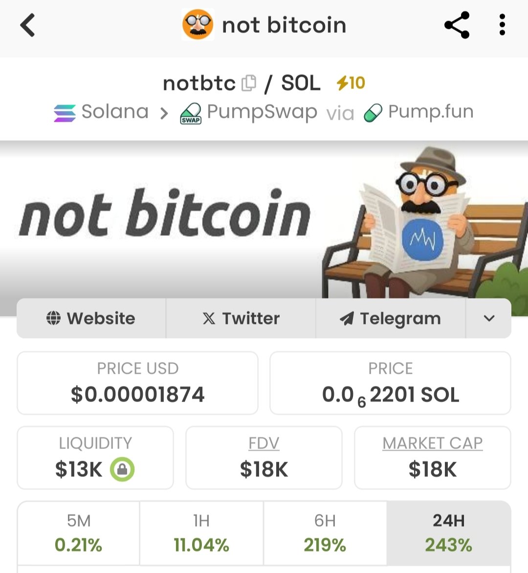 $Notbtc Dexscenner 10x Boost purchased.