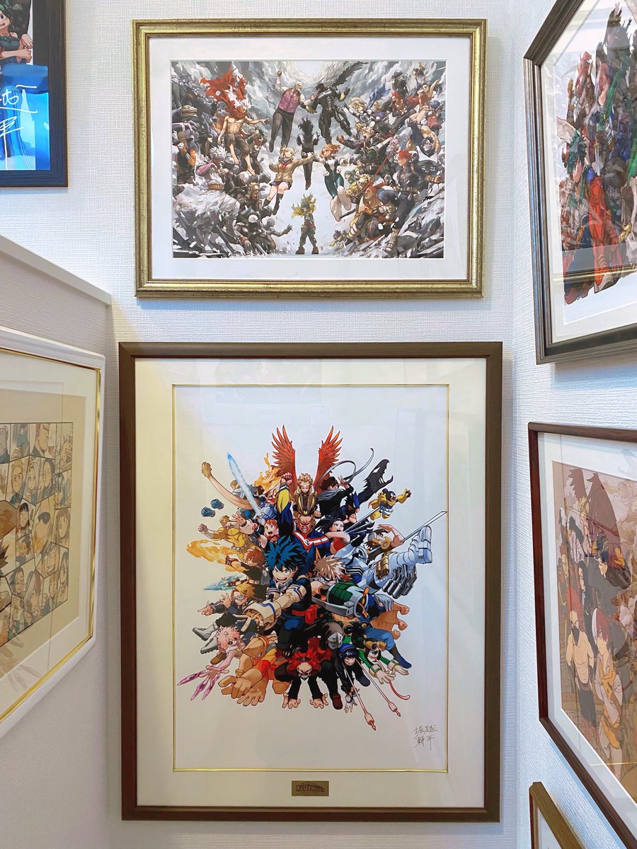 ヒロアカ原画展の複製原画飾りました！ やっぱり1回目の原画と飾ると