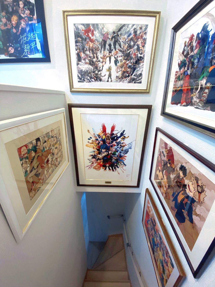 ヒロアカ原画展の複製原画飾りました！ やっぱり1回目の原画と飾ると