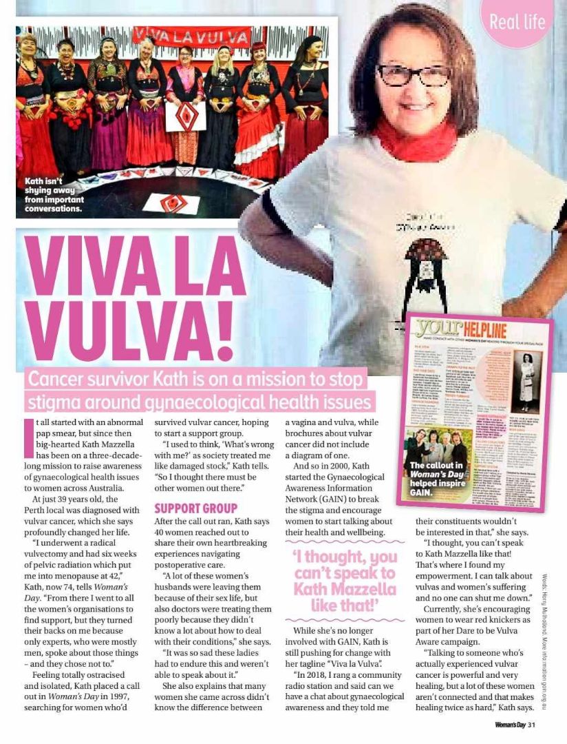 katmaz2's tweet photo. 30 years lobbying as a survivor of a radical vulvectomy the vulva is becoming more acceptable and that it is not a vagina. I heard a professional call it recently the skin around the vagina. Oooohh please can't we progress with this stigma. X Kath Mazzella OAM https://t.co/Q5l6eUOVwJ
