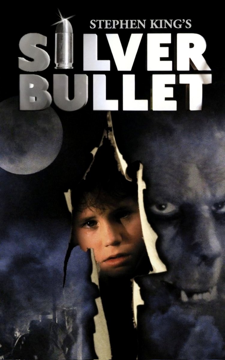 britmedia2000's tweet image. Silver Bullet 
(1985) 

When a series of unexplained murders occur in the normally quiet town of Tarker's Mill, the residents decide to hunt down the killer

REF: PHX/SILVERBULLET/POSTERART/014
#SilverBullet #CoreyHaim #PosterArt