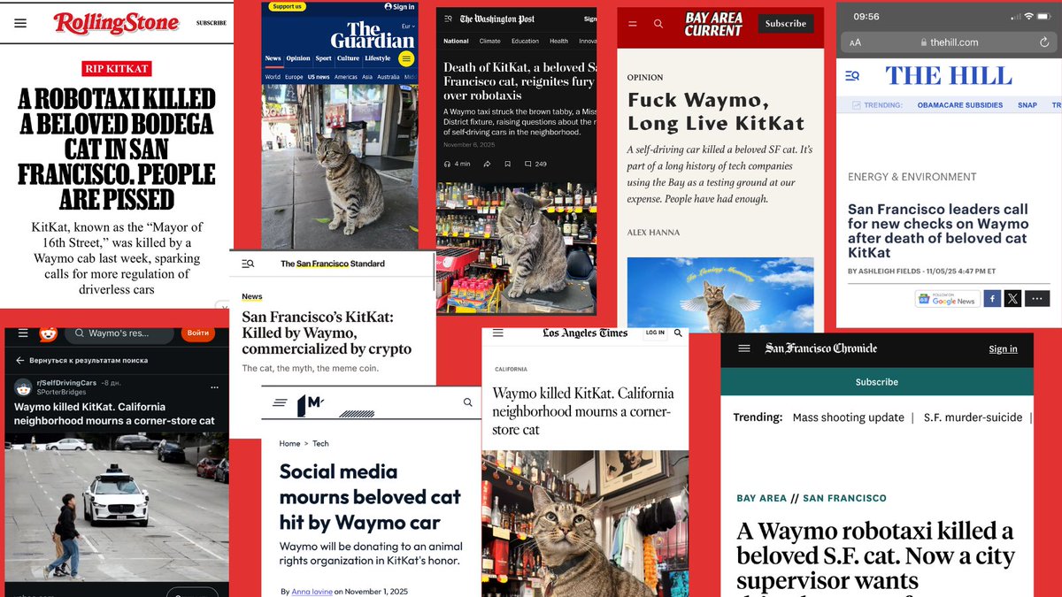 <a href="/HustleBitch_/">HustleBitch</a> KitKat community spoke up against Waymo after lying about how they killed the famous cat. Ongoing safety issues will be neverending.