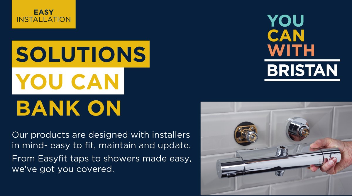 GWSupplies's tweet photo. At Bristan, we create solutions you can bank on ✅

Our products are engineered for installers:

✔️Quick to fit
✔️Simple to maintain
✔️Effortless to upgrade. 

From our Easyfit taps to our made-easy shower ranges, we’ve got every job covered #TheIPG @BristanGroup https://t.co/sO9FEzDrDi