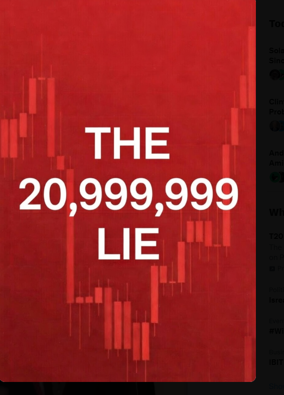 Auturkk's tweet photo. @XMRVoid ca:326KX1s8aQi4EtDyNMF528X6s1gbKFvBAD4DBaZRpump
The 20,999,999 Lie
$21MILBTC https://t.co/3giCtAHMqh