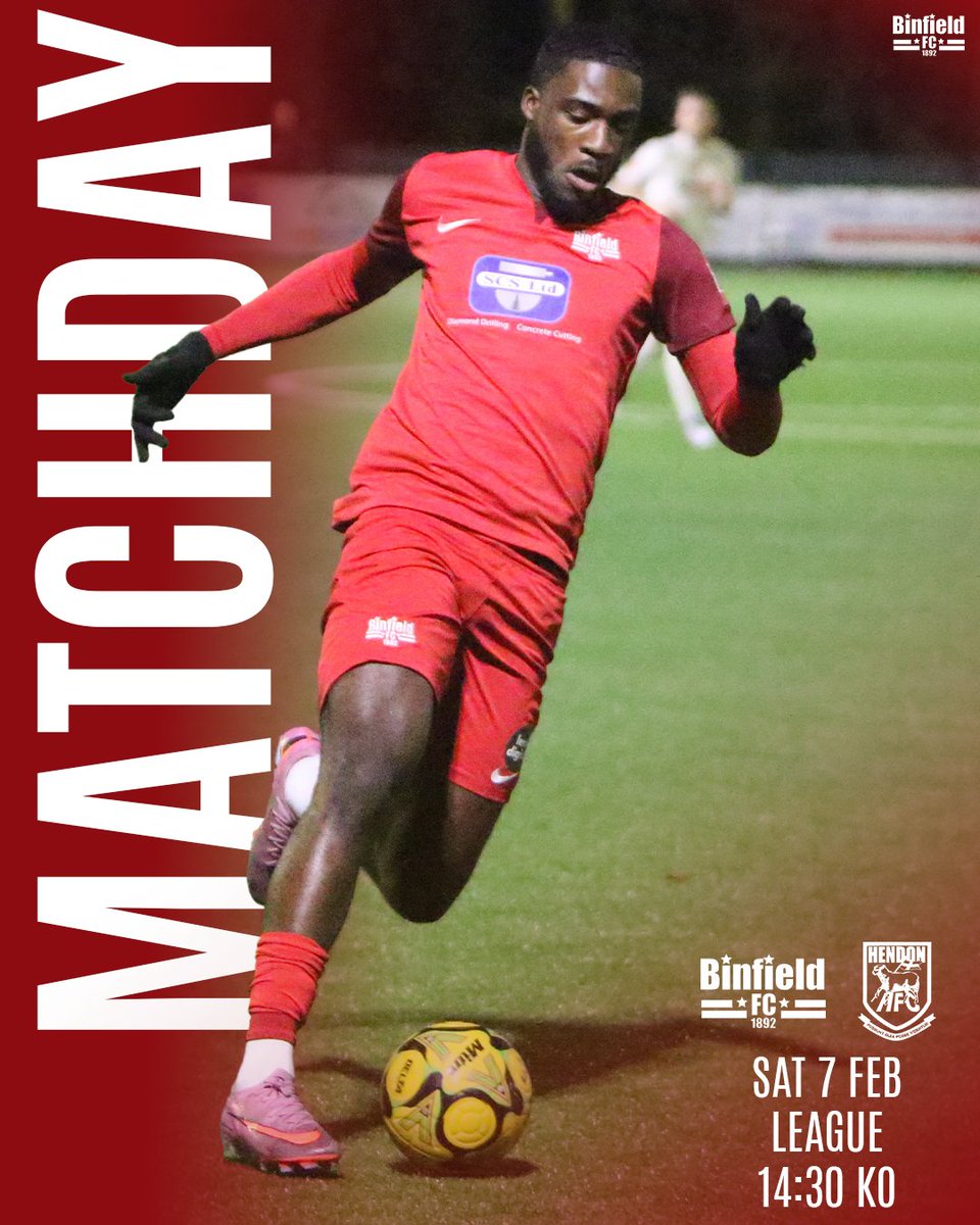 ☑️ Guaranteed Football

The Moles take on <a href="/HendonFC/">Hendon Football Club</a> in Ashford in a 2:30pm kick off!

𝕄𝕒𝕥𝕔𝕙𝕕𝕒𝕪 𝟚𝟝
🆚 Hendon
🕝 2:30PM KO
🏆 <a href="/IsthmianLeague/">The Pitching In Isthmian League</a> 
🏟️ Robert Parker Stadium
🏡 TW19 7BH
🎟️ £10 | £6 Coc | £1 U16s
📚 Programmes ☑️

#BinfieldFC | #BINHEN