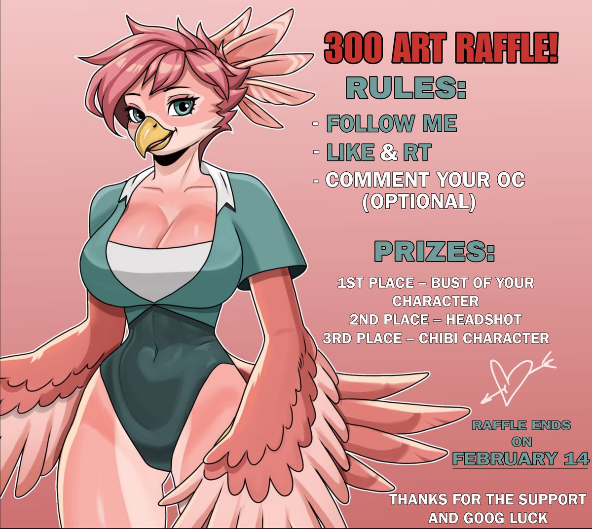 OMG 600 followers already?! 😭🙏🏻💗
I planned a raffle for 300… and here we are! 🫶🏻

How to join: follow, like, rt &amp; comment under this post 
Ends Feb 14 - winners picked randomly &amp; prizes delivered within a month ✨

#smallartist #artmoots #artistsontwitter #shareart #raffle