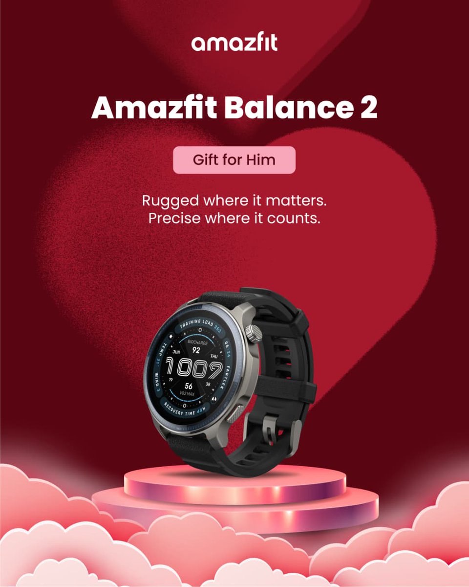 AmazfitIN's tweet image. Gift him strength, precision, and purpose.
Built to keep up with how he trains, recovers, and moves.
Isn’t that what a meaningful gift should do?
Buy now on  amazon.in

#AmazfitBalance2 #ValentinesGiftForHim #BuiltToPerform