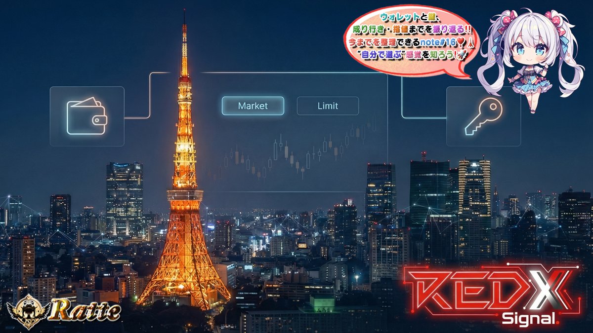 RatteGame's tweet photo. 🌠REDX🗼最新情報‼️📢# 16まで公開中！📖公式note『REDX-Signal.』❣️🌠

以前紹介した#12では、
鍵🔑やウォレット👛の本質を考える記事でしたね

今回は#12～の流れで
仮想通貨売買における意思決定の感覚が丁寧に言語化されています

🌈REDX-Signal.　#16🌈
『成り行き』と『指値』に関する話で、
「どう考えてボタンを押す(注文する)のか？」に向き合う内容で、現状までの心の動きが描かれた回になっています

仮想通貨を始めた直後は、価格に一喜一憂していた。
今は注文の種類や意図を考えられるようになった。

きっと「そうそう、それそれ🤔」と共感できる部分があるはずです

🌈公式ガイドブック🌈
12のステップで読み解く、新しい経済圏！
REDXの世界観と仕組みを整理した一冊です
Kindle版もあるよ！📖

詳しくは引用元や公式noteをチェック‼️👀

#REDX #REDXSignal