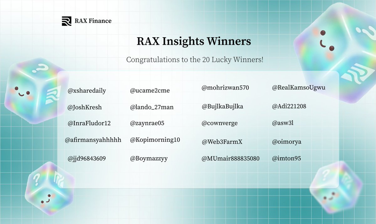 The engine is fueled. ⚡️

Congratulations to the 20 winners who captured the essence of the AI &amp; Energy RWA revolution!

📢 Note on Rewards: All rewards will be processed and distributed collectively over the coming days. 

Stay tuned! 🎁