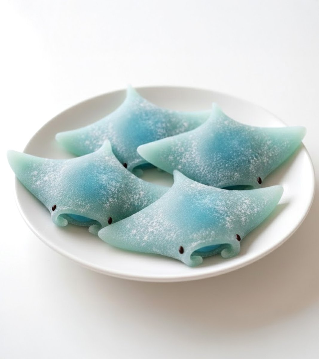 マンタが泳ぐ生八つ橋考えました。ラムネ味かな？