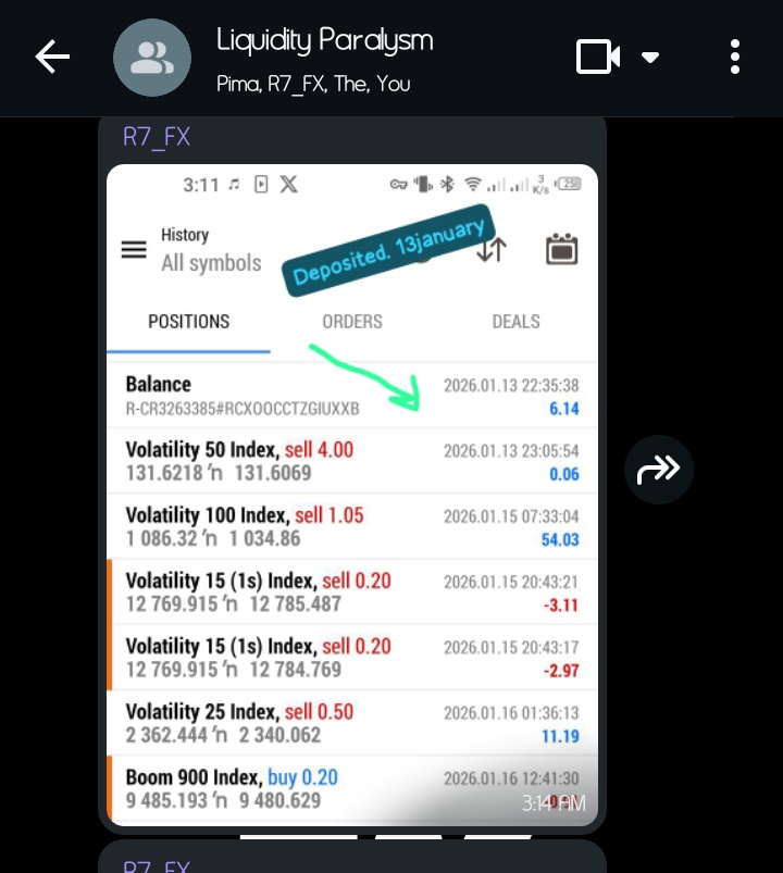 Mwaka jana 2025 Mwezi wa kumi, kuna vijana watatu walinicheki niwape guidance kwenye trading ni vijana tunajuna since 2022. Sikuwa na kipingamizi nikaanza mentorship nao.
Nikawakataza kufanya mazoezi kwenye demo. So  Januari wakadepost hapo na huyu mmoja akaweka $6