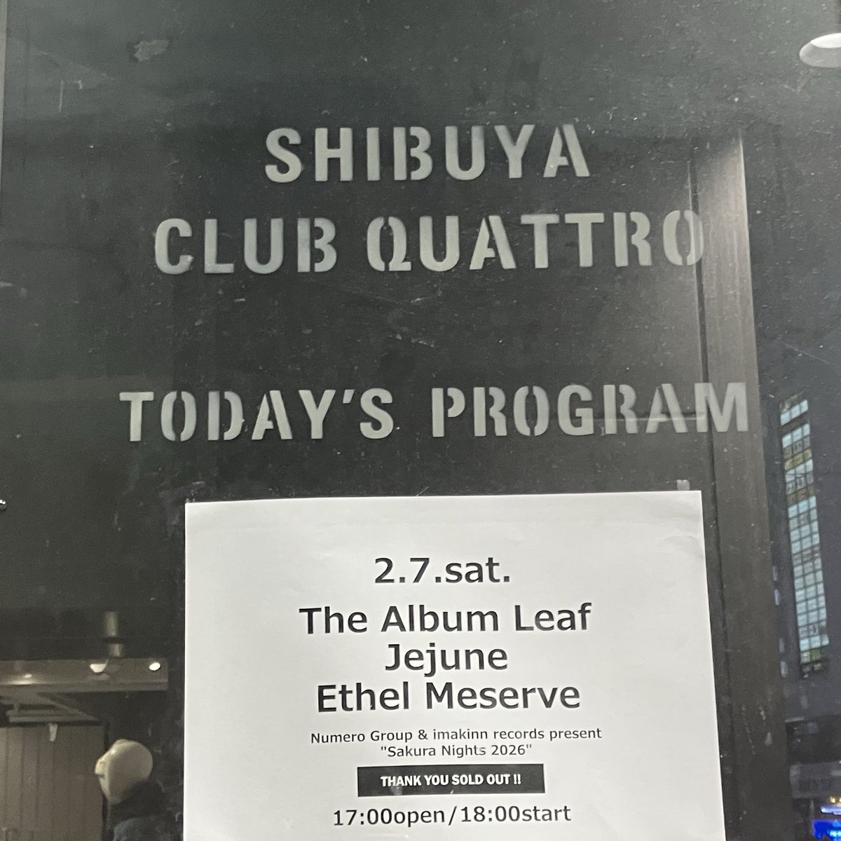 rib29luv's tweet photo. ほんこち。ソールド！
"Sakura Nights 2026" @ 渋谷CLUB QUATTRO
The Album Leaf /Jejune/Ethel Meserve https://t.co/NqIax8fP3U