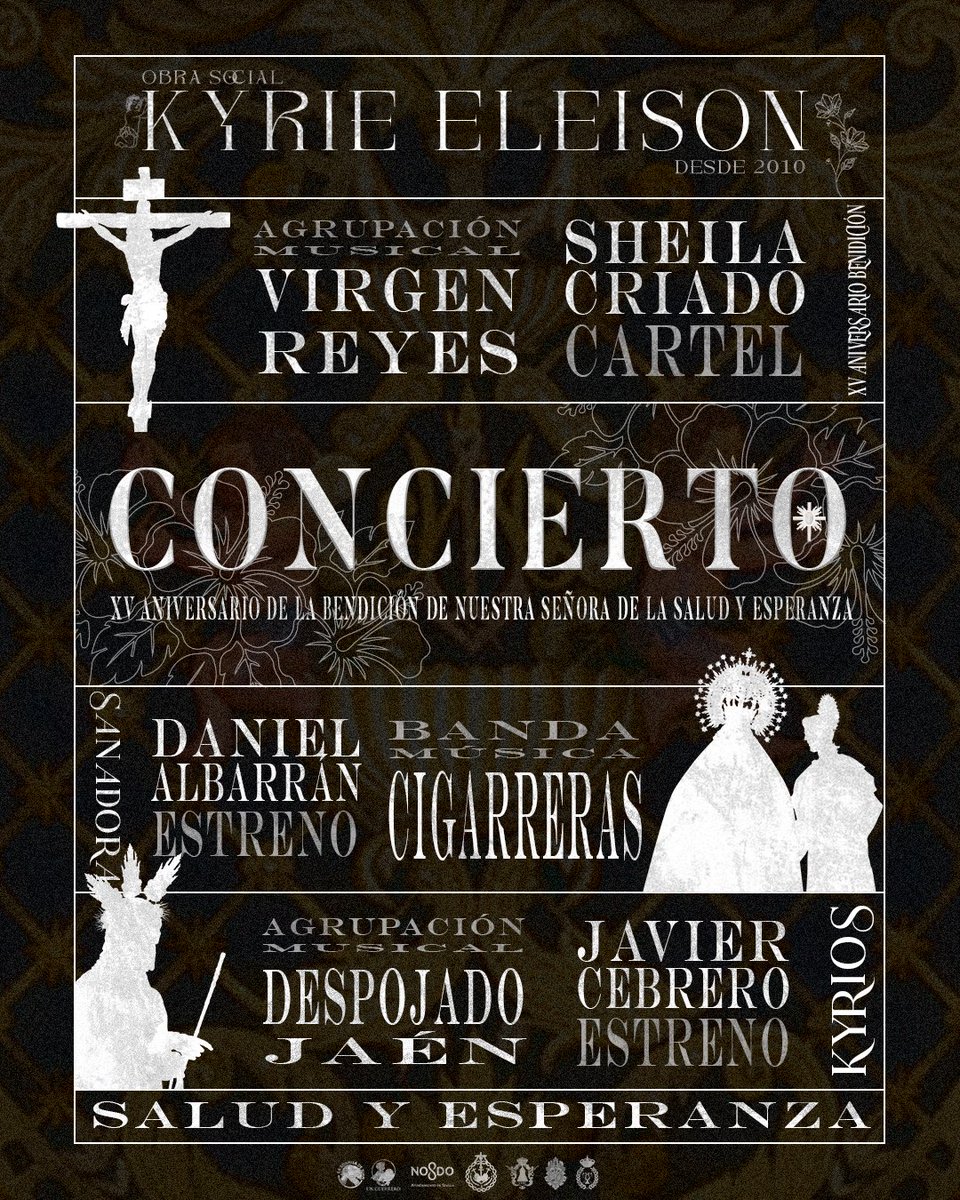 🟢 Concierto #XVBendicionSyE.

➡️ Hoy, sábado 7 de febrero, a las 19:30H, en el Teatro Hogar Virgen de los Reyes, nuestra corporación organiza un concierto con motivo del XV Aniversario de la Bendición de Nuestra Señora de la Salud y Esperanza, con el aforo ya completo. Durante