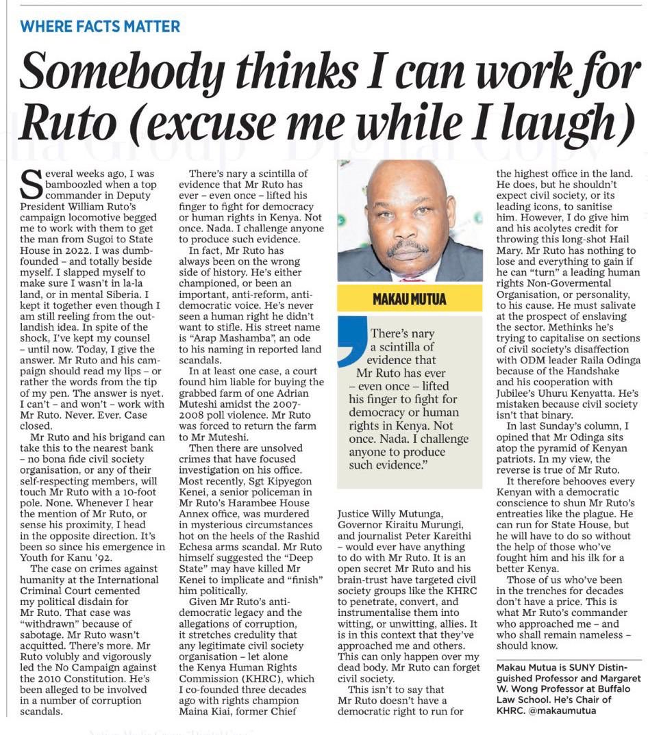 <a href="/makaumutua/">Prof Makau Mutua</a> <a href="/rigathi/">Rigathi Gachagua</a> Don't I hear you speak again?