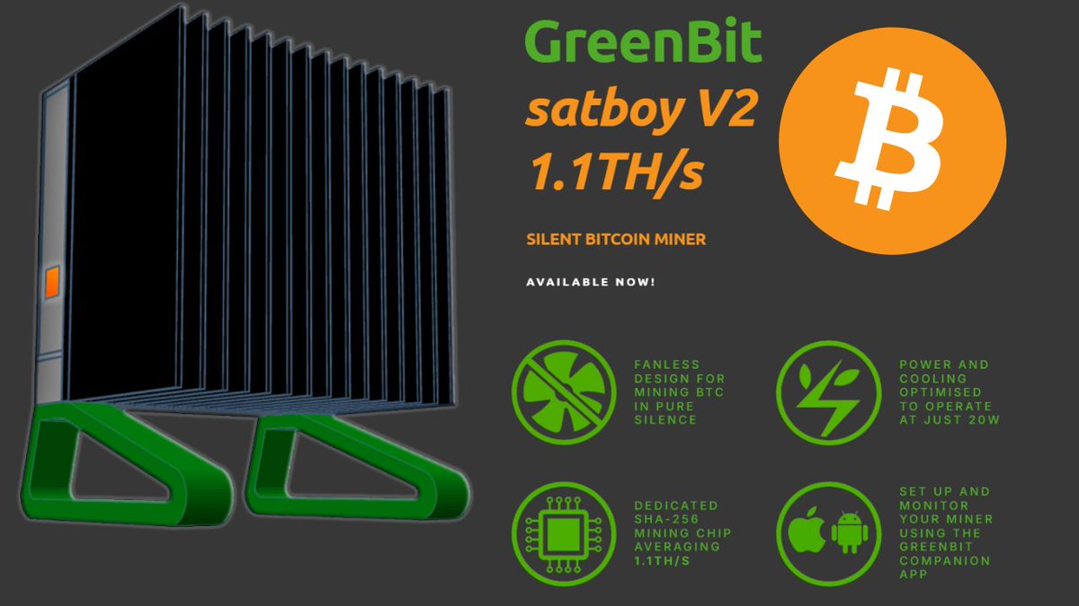 In unseren neusten Video stellen wir euch den Satboy V2 vor. Es ist ein Lüfterloser Bitcoin Miner mit einer echt coolen App. Der Satboy V2 kommt aus dem Hause <a href="/GreenBit_Tech/">GreenBit Technology 🇦🇺</a>. Die Leistung beträgt 1,1 TH/s bei ca. 20 Watt Stromverbrauch.
Zum Video: youtube.com/watch?v=XwvARQ…
#bitcoin