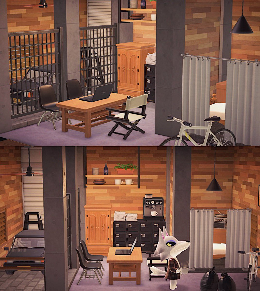 ___mpoke's tweet image. ガレージのあるお部屋 🚲

#acnh #あつ森 #あつまれどうぶつの森 
#animalcrossing #あつ森写真部