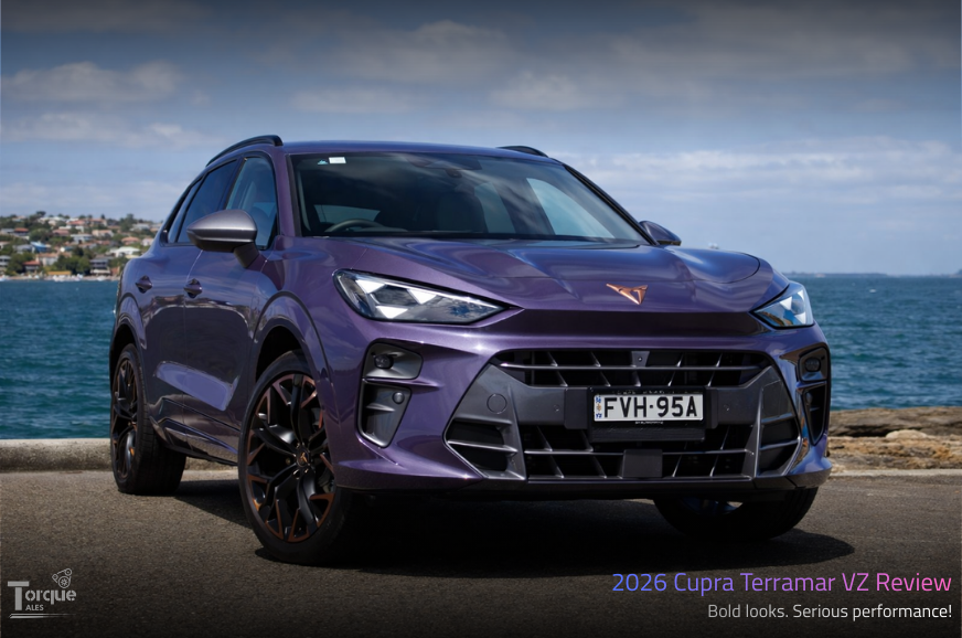 TorqueTales317's tweet image. Bold looks. Serious performance 🔥

The 2026 Cupra Terramar VZ blends bold design with genuine performance. 

Fast, fun, and a little unconventional — but is it worth the money?

Full review: bit.ly/4qiwF2P 

#TorqueTales #AutoNews #Cupra #TerramarVZ #Automotive #SUV