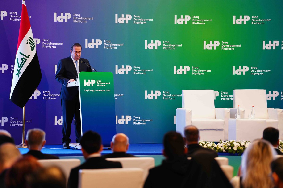 IraqPlatform's tweet photo. Iraqi Deputy Oil Minister for Gas Affairs, @dr_ezat_saber, at #IraqEnergyConf:

The Ministry of #Oil is advancing an integrated #energy sector, expanding cooperation with global firms and the private sector, boosting associated #gas #investment, and targeting an end to gas #flaring by 2028 to strengthen energy self-sufficiency.

#Iraq #Sustainability #Environment #Climate #IEC2026