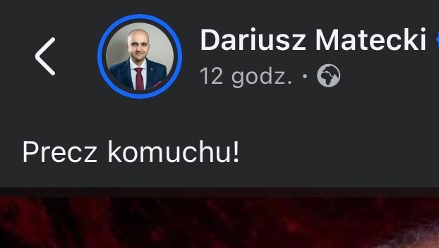 Dariusz Matecki podczas wigilii do ojca i dziadka