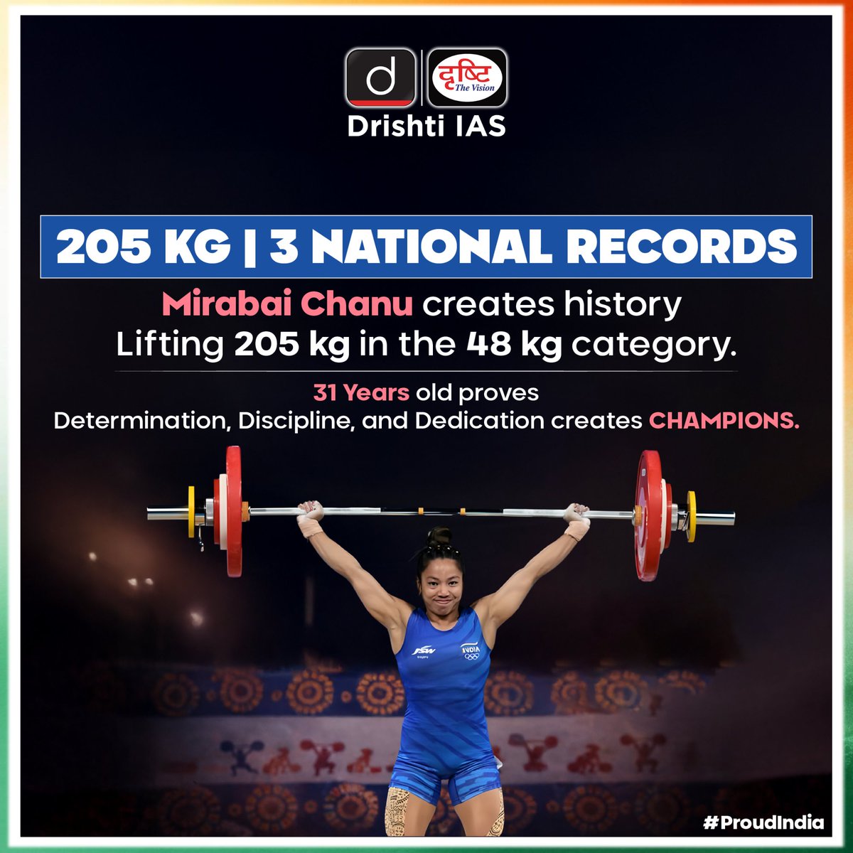 drishtiiaseng's tweet image. Strength isn’t just about lifting weight it’s about lifting a nation’s pride
A moment that reminds us why champions are made through consistency, courage, and belief.
 
#ProudIndia #IndianSports #WomenInSports #ChampionsMindset  #MirabaiChanu #Weightlifting #DrishtiIAS