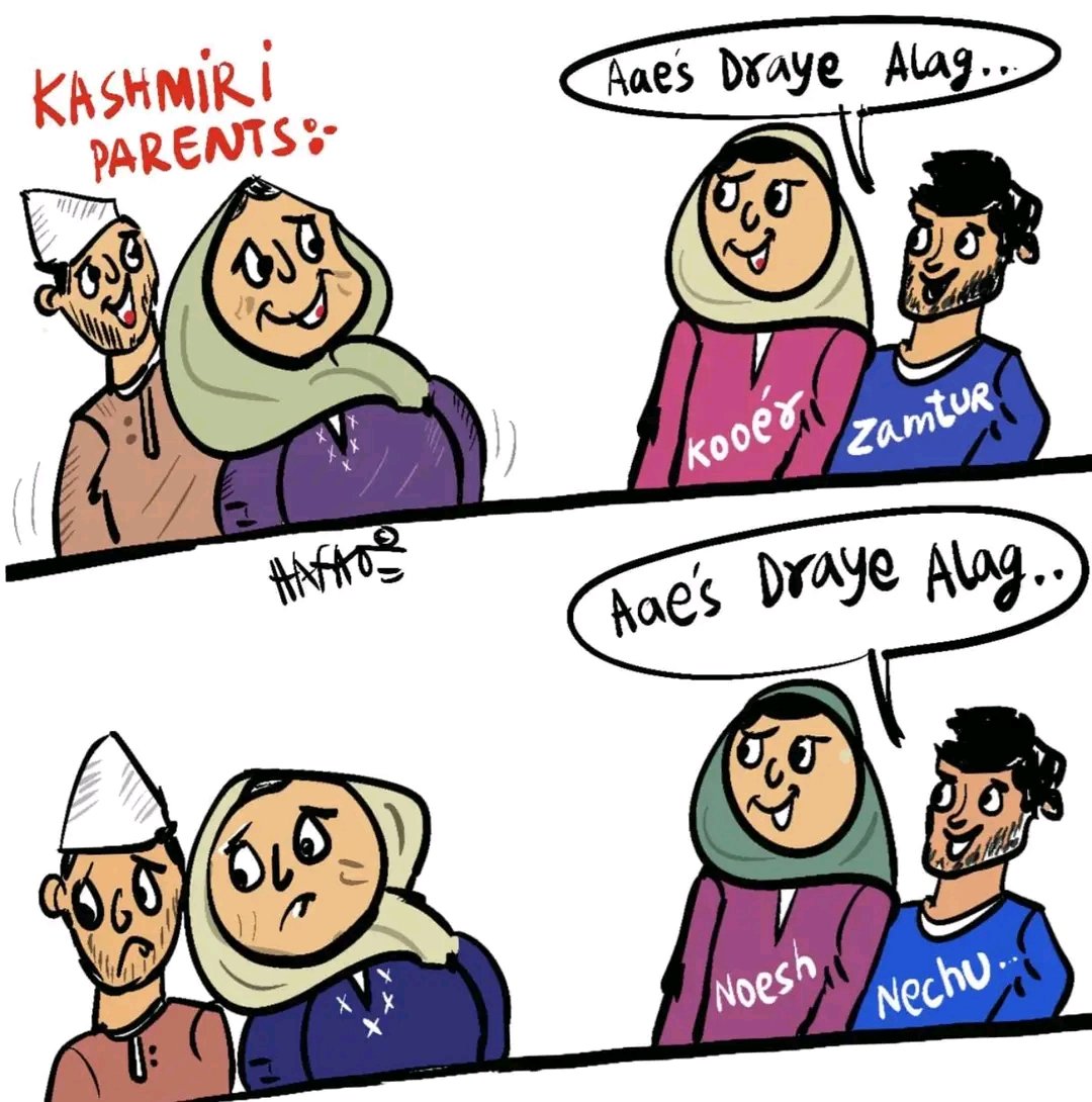 sabhat99's tweet photo. Cartoon By #Afaaq

Kashmiri Parents https://t.co/Fnbo40Pofa