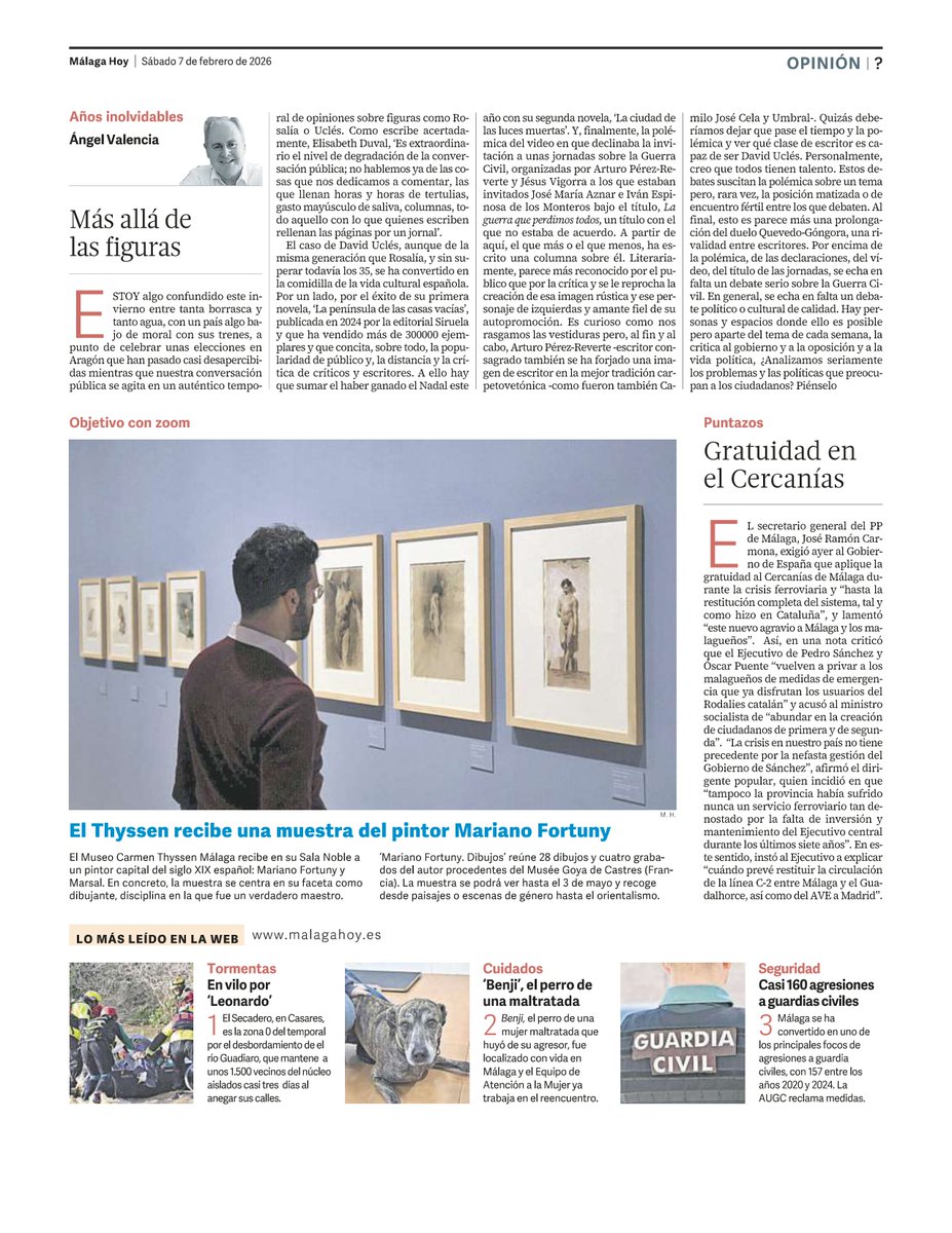 Mi columna de los sábados en <a href="/malagahoy_es/">Málaga Hoy</a>. Hoy escribo, a propósito de David Uclés y la polémica suscitada, sobre otro tema de fondo que me preocupa mucho más: Se echa en falta un debate cultural y político serio de calidad.
