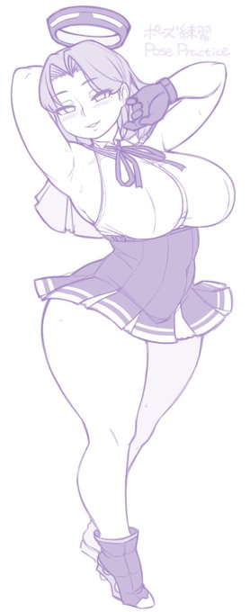 龍田さんでポーズ模写練習をした 