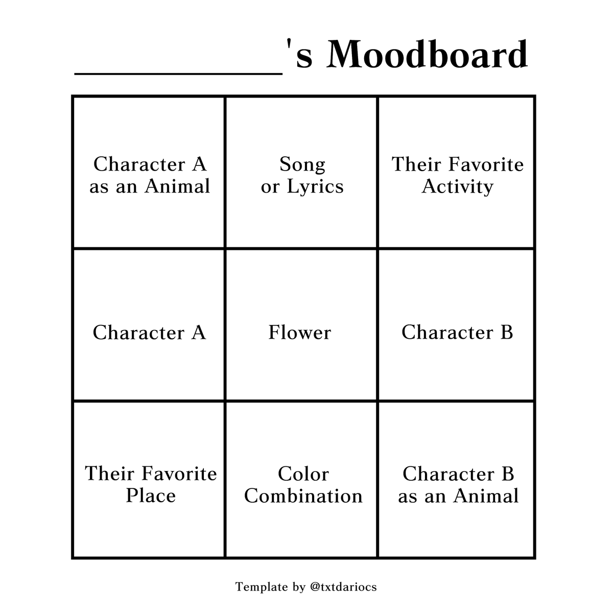 Template: Character/Ship Moodboard