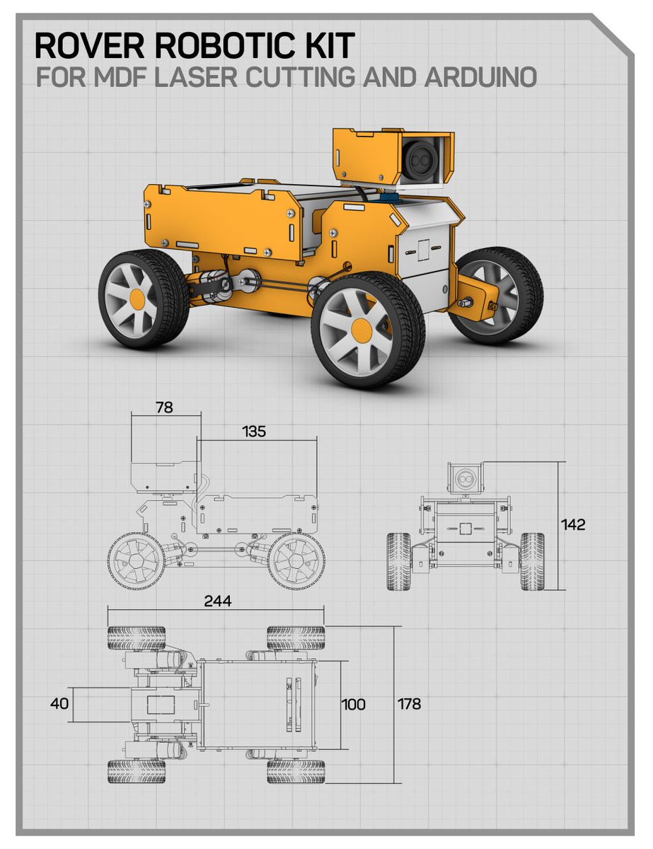 engrfix1's tweet photo. Rover Robotic Kit for MDF Laser Cutting and arduino https://t.co/giprjLwUAP