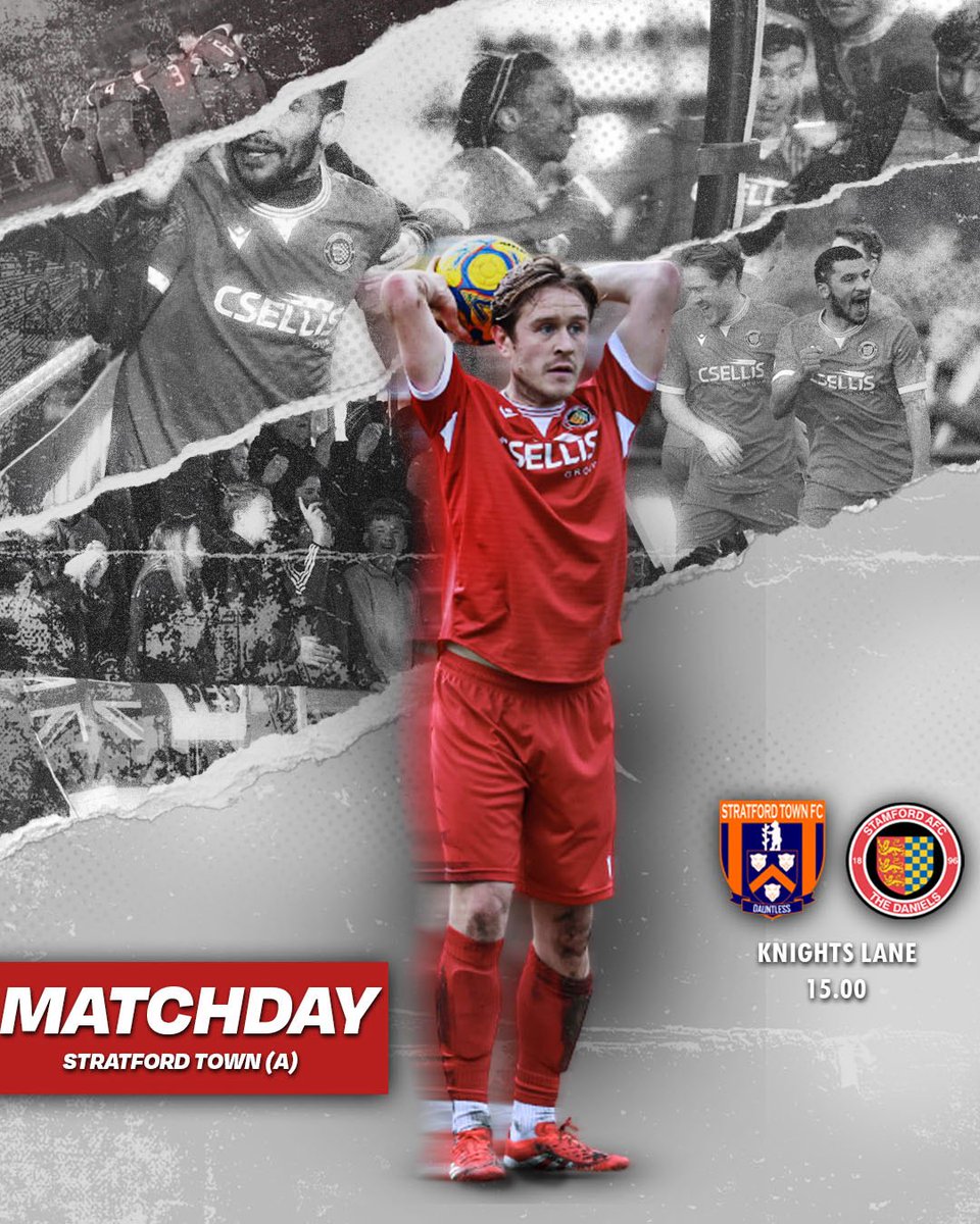 𝐌𝐀𝐓𝐂𝐇𝐃𝐀𝐘🚨

It's Matchday and it's Game On at Stratford Town!

The Dannies travel to The Arden Garages Stadium, Knights Lane for a 15.00 Kick Off.

Your support is much appreciated and safe travels to any Daniels making the trip!

#BackTheDannies